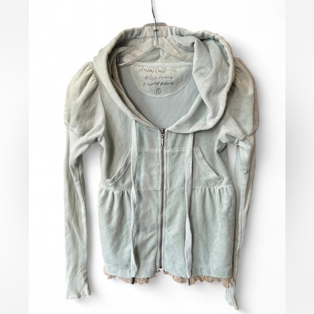 Vintage Juicy Couture Velour Hoodie with Ruffle detail